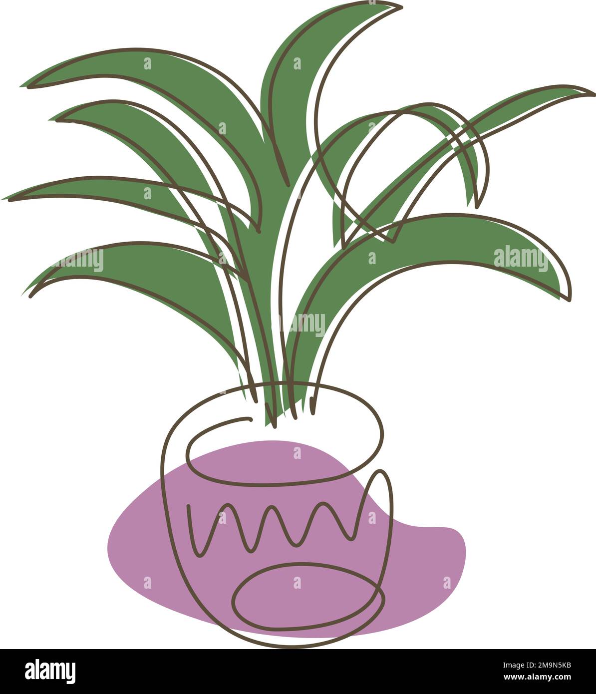 Composition abstraite avec plante maison dans un pot en minimal style Illustration de Vecteur