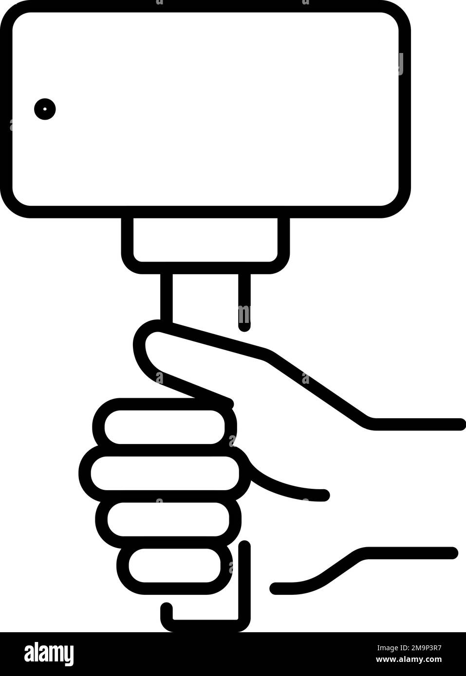 Influenceur, selfie, icône de vecteur de smartphone sur fond transparent. Outline Influencer, selfie, icône de vecteur de smartphone Illustration de Vecteur