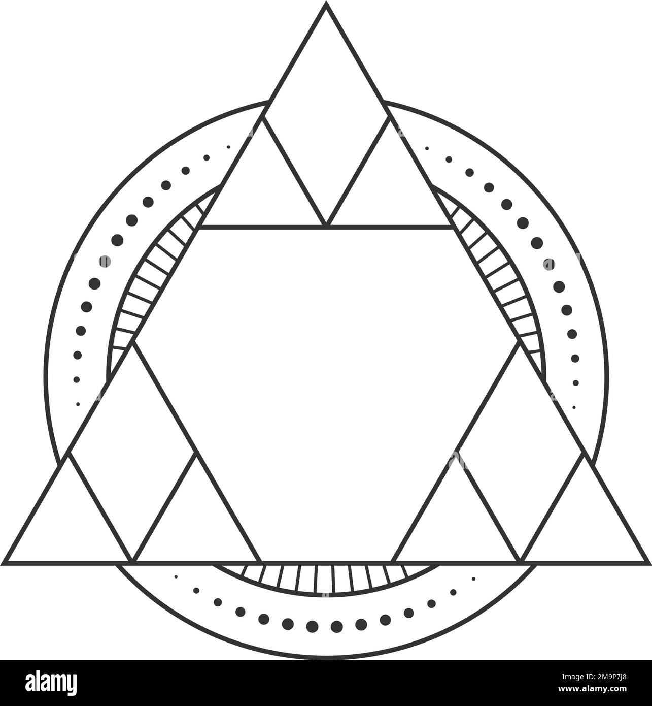 Modèle de symbole ésotérique. Signe mystique du sort magique Illustration de Vecteur