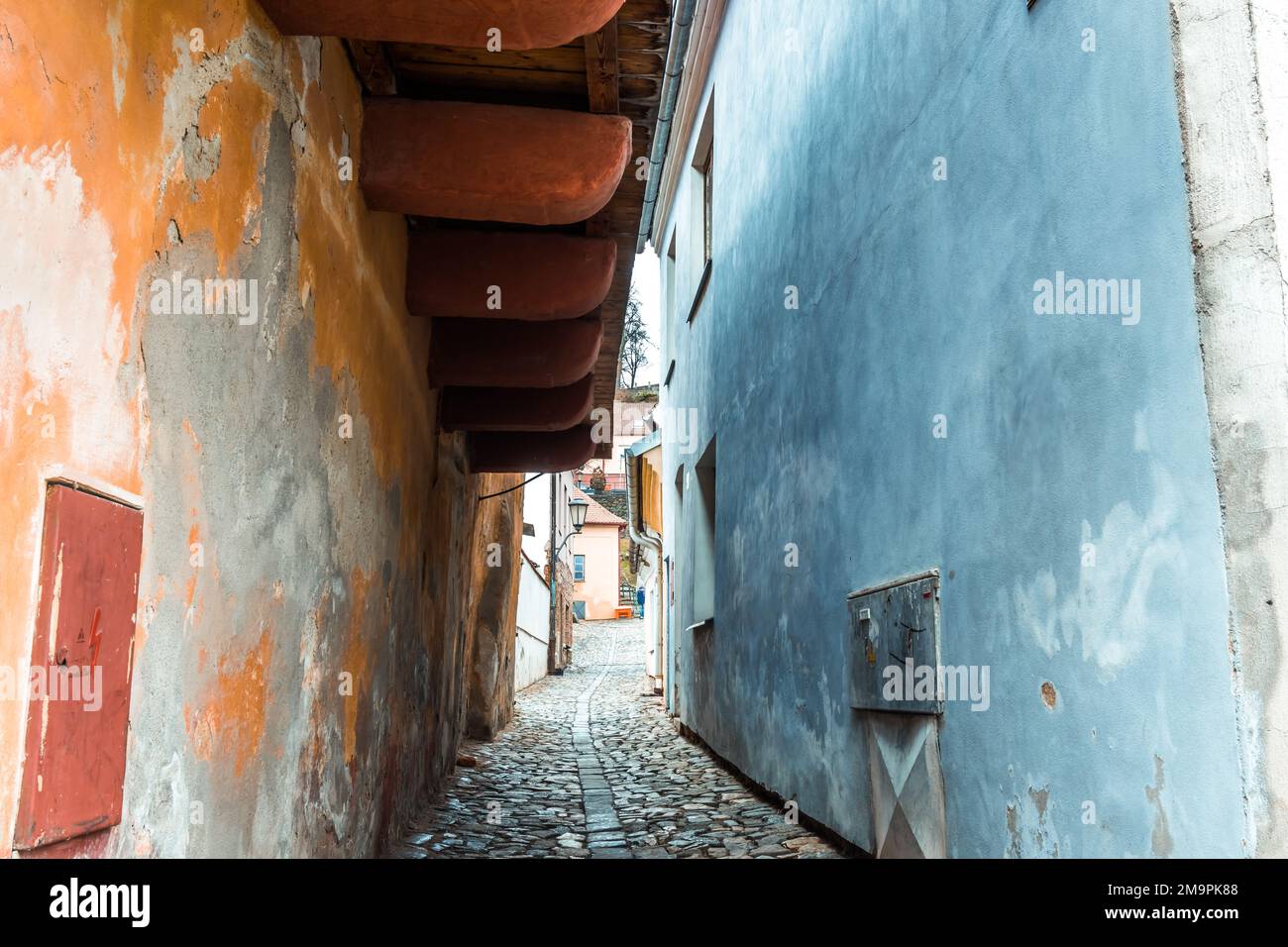 Trebic, République Tchèque - 28 décembre 2022 : ancien quartier juif historique établi en 17th, classé au patrimoine mondial de l'UNESCO Banque D'Images