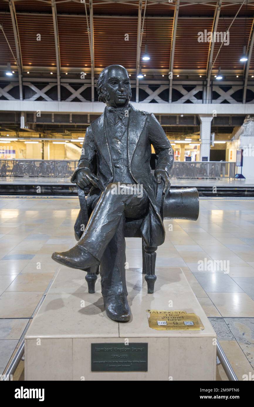 Statue de Brunel du Royaume d'Isambard Paddington Station Londres GWR Banque D'Images