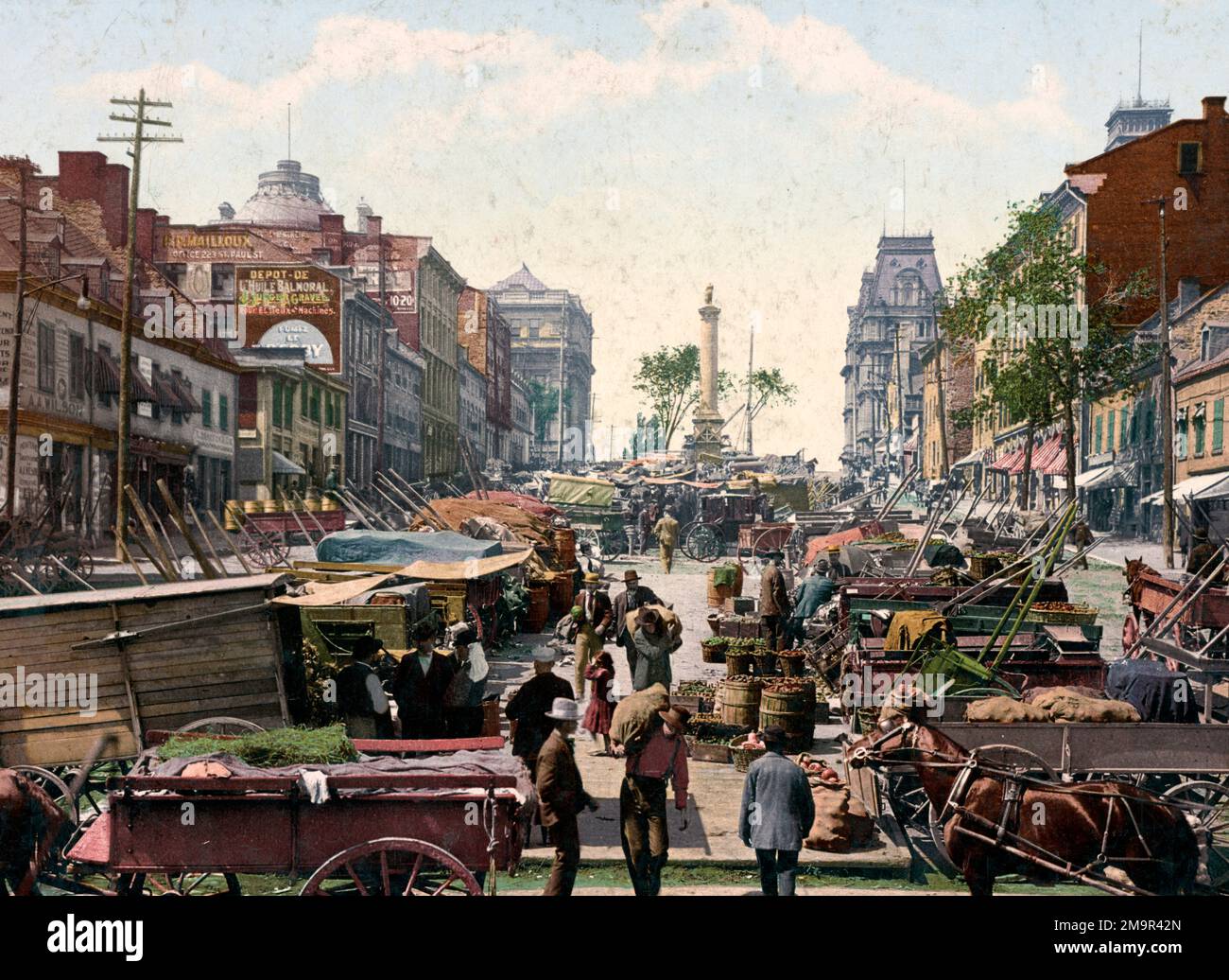 Place Jacques-Cartier, Montréal (Québec), vers 1901 Banque D'Images