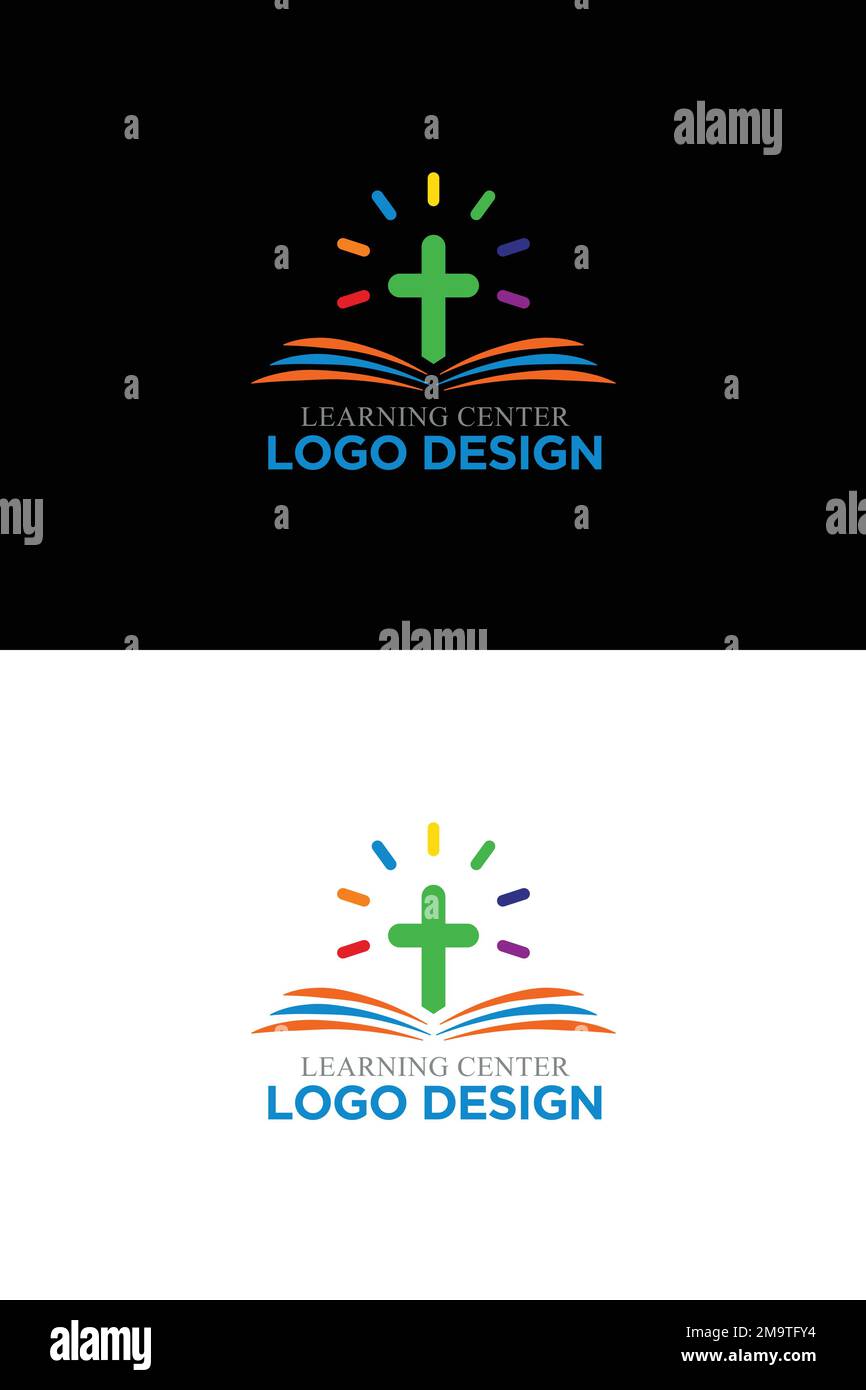 Design du logo créatif du centre d'apprentissage Illustration de Vecteur