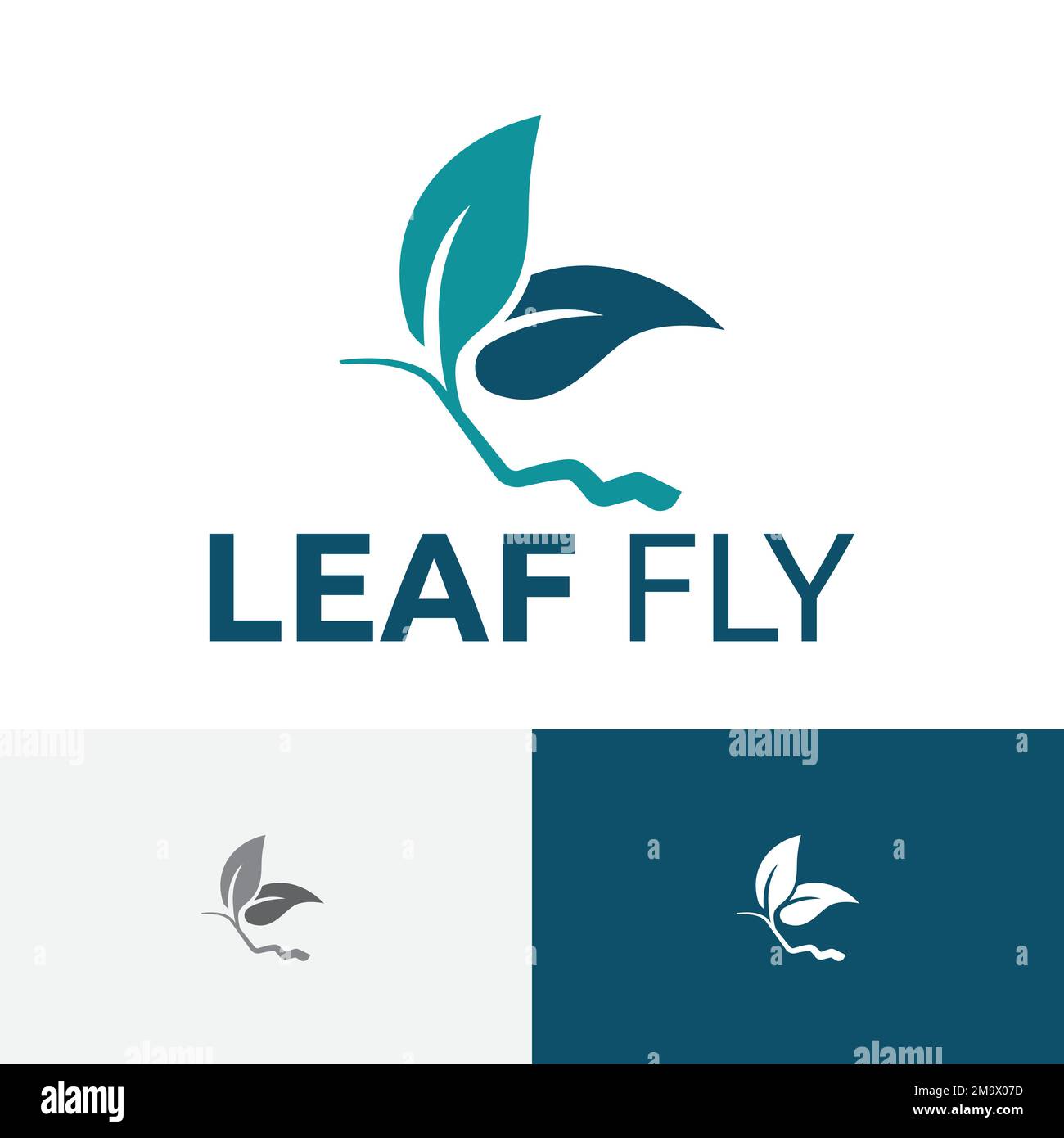 Logo simple papillon nature Leaf Fly Animal Illustration de Vecteur