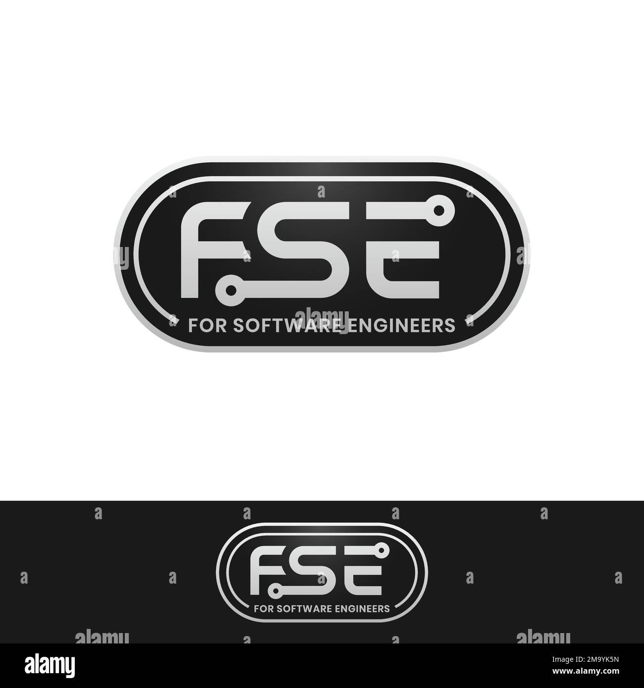 Logo pour développeur ou ingénieur de logiciels au format vectoriel EPS moderne, simple, audacieux et luxueux. Illustration de Vecteur