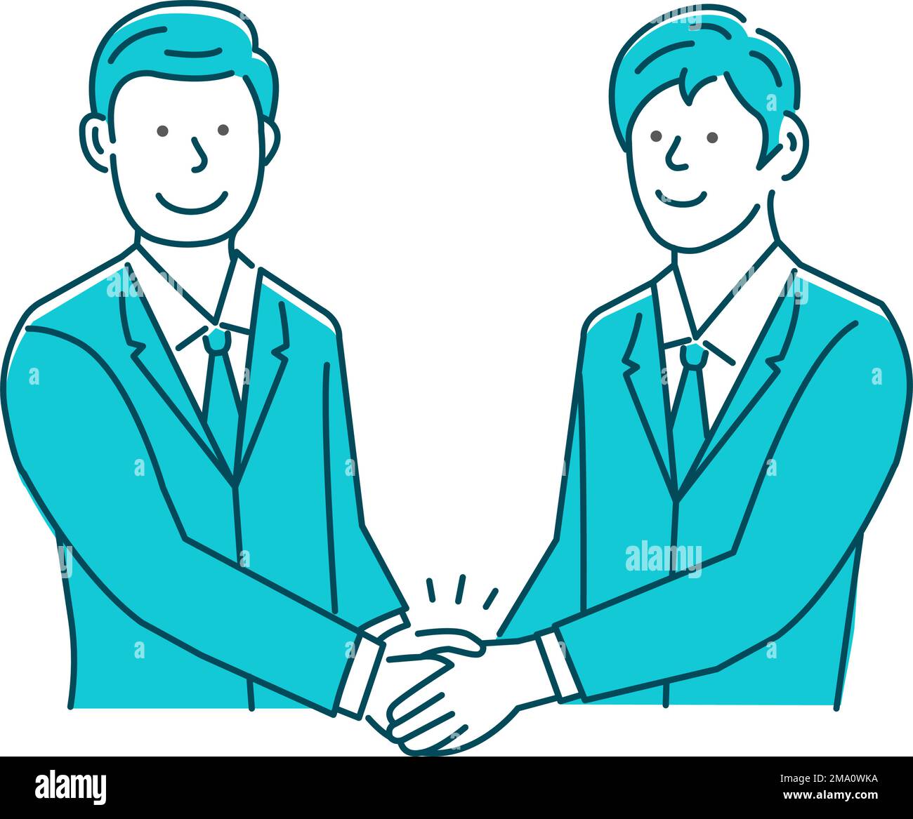 Illustration vectorielle des hommes d'affaires qui se secouent ( partenariat / coopération d'affaires ) Illustration de Vecteur