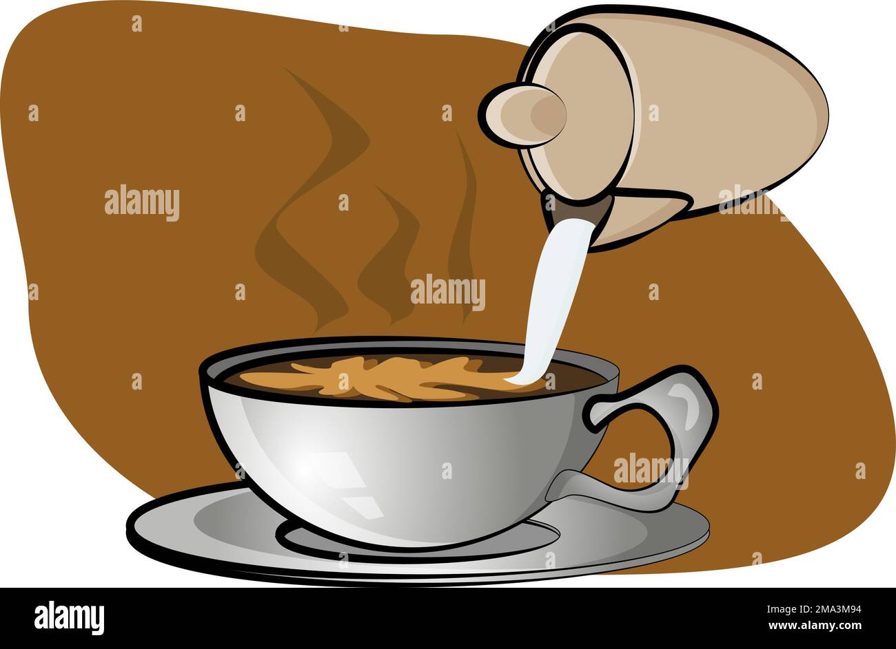 Le meilleur café avec du lait et de la crème pour vous Illustration de Vecteur