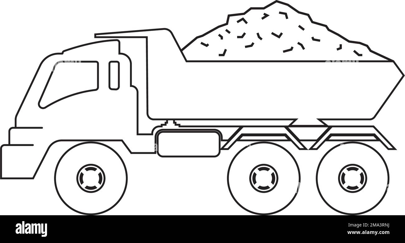 Icône de camion de vidage.conception du logo d'illustration vectorielle. Illustration de Vecteur