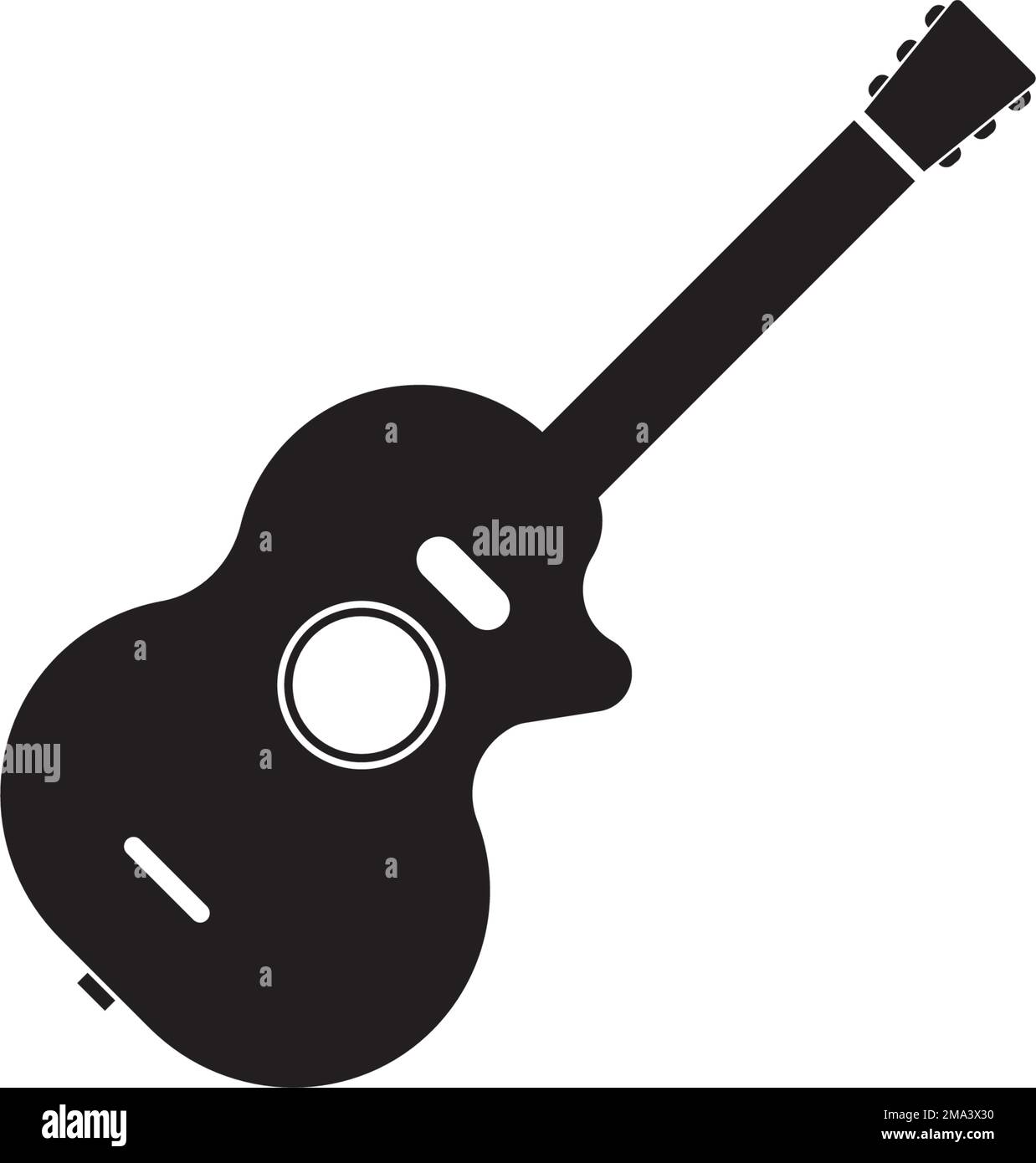 guitar logo vector, modèle de conception d'illustration. Illustration de Vecteur