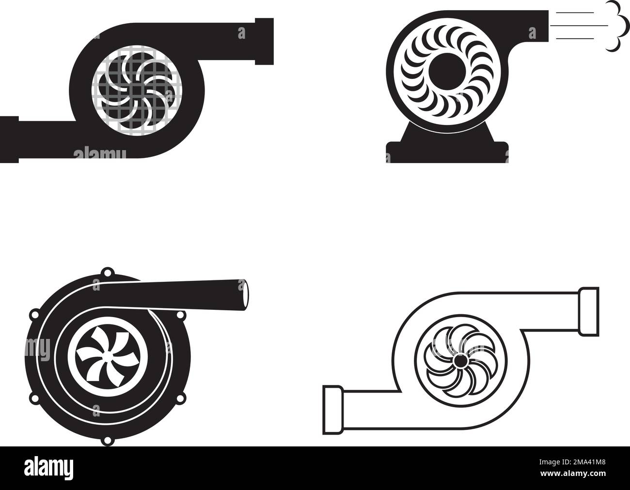 Illustration vectorielle de l'icône du turbo du moteur, conception de symbole technologique Illustration de Vecteur