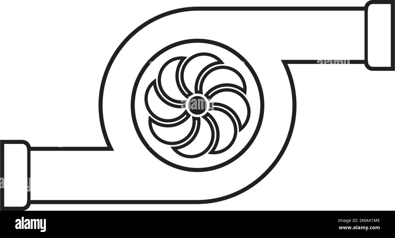 Illustration vectorielle de l'icône du turbo du moteur, conception de symbole technologique Illustration de Vecteur