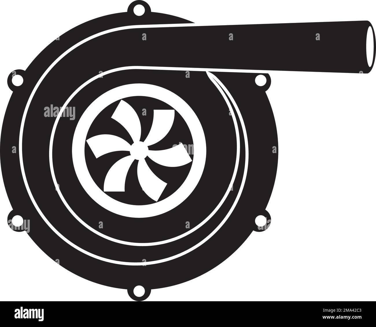 Illustration vectorielle de l'icône du turbo du moteur, conception de symbole technologique Illustration de Vecteur