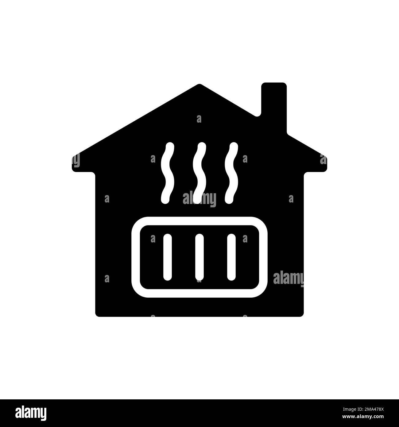 Icône de glyphe noir de chauffage central Illustration de Vecteur