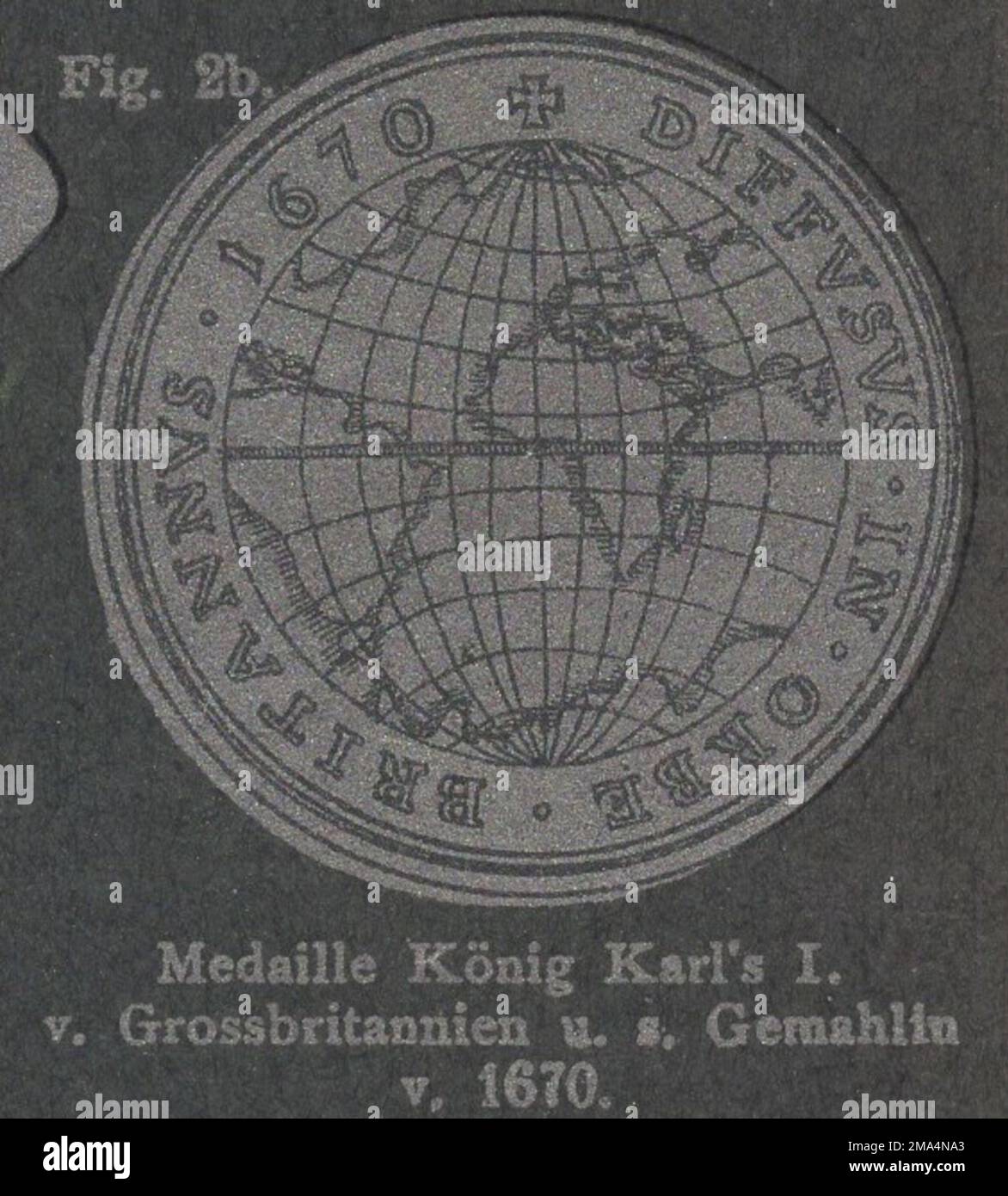 Antique 19th Century allemagne numismatique catalogue de pièces illustré avec des techniques d'impression intéressantes/ pièces antiques / pièce de monnaie vintage / Antiker numismatischer illustrierter Katalog aus dem 19. Jahrhundert mit interessanter Drucktechnik : Medaille König Karl's I. von GROSSBRITANNIEN U. S. Gemahlin von 1670 / Médaille du roi Charles I de Grande-Bretagne et sa femme de 1670 / Royaume-Uni / Charles I d'Angleterre / Carolus et Catharina rex et regina / Diffusus à Orbe Britannis / LE BRITANNIQUE S'EST ÉTENDU SUR LE MONDE Banque D'Images