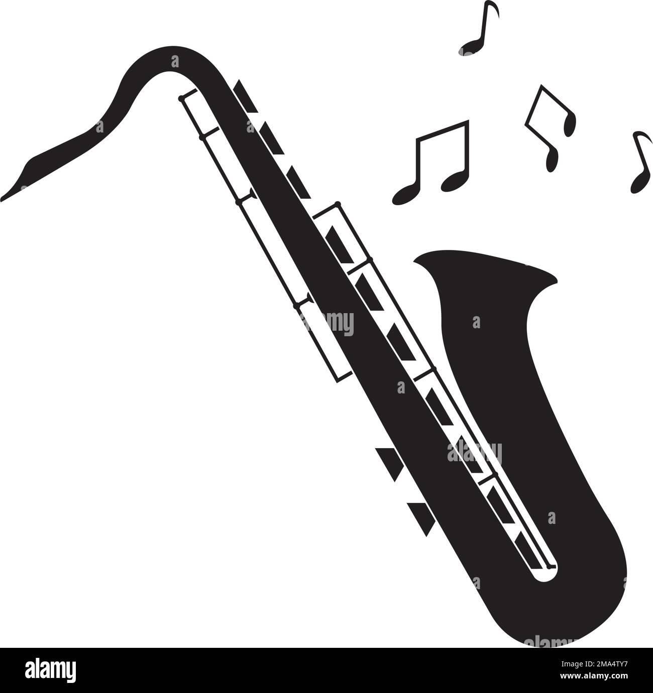 modèle de logo d'illustration d'icône de scénario de saxophone Illustration de Vecteur