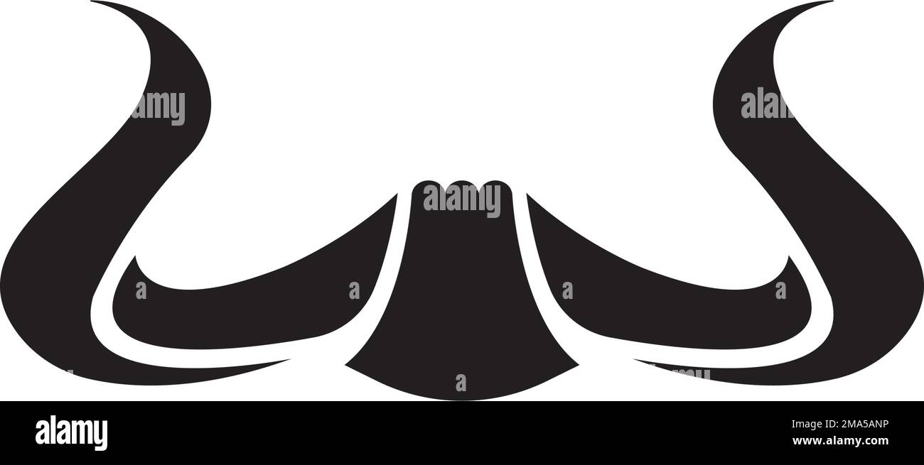modèle de logo d'illustration vectorielle d'icône de corne de bœuf Illustration de Vecteur