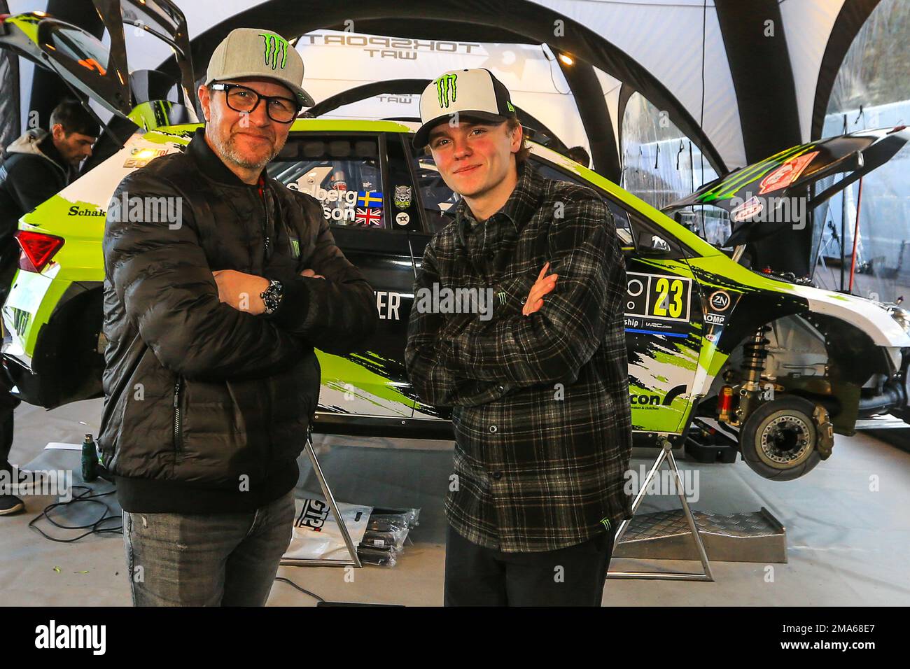 23 SOLBERG Oliver (SWE), SOLBERG Peter (SWE), SKODA Fabia RS Rally 2, lors du Championnat du monde de rallye WRC 2023, Monte Carlo Rally on 19 janvier to 22, 2023 at Monaco - photo: Jean-marie Farina/DPPI/LiveMedia Banque D'Images