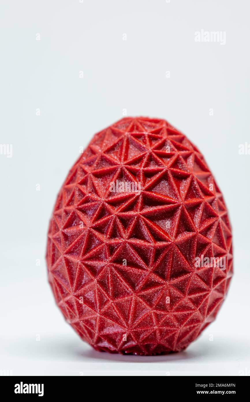3d oeuf imprimé, objet de pâques, décoration de style polygonal voronoi Banque D'Images