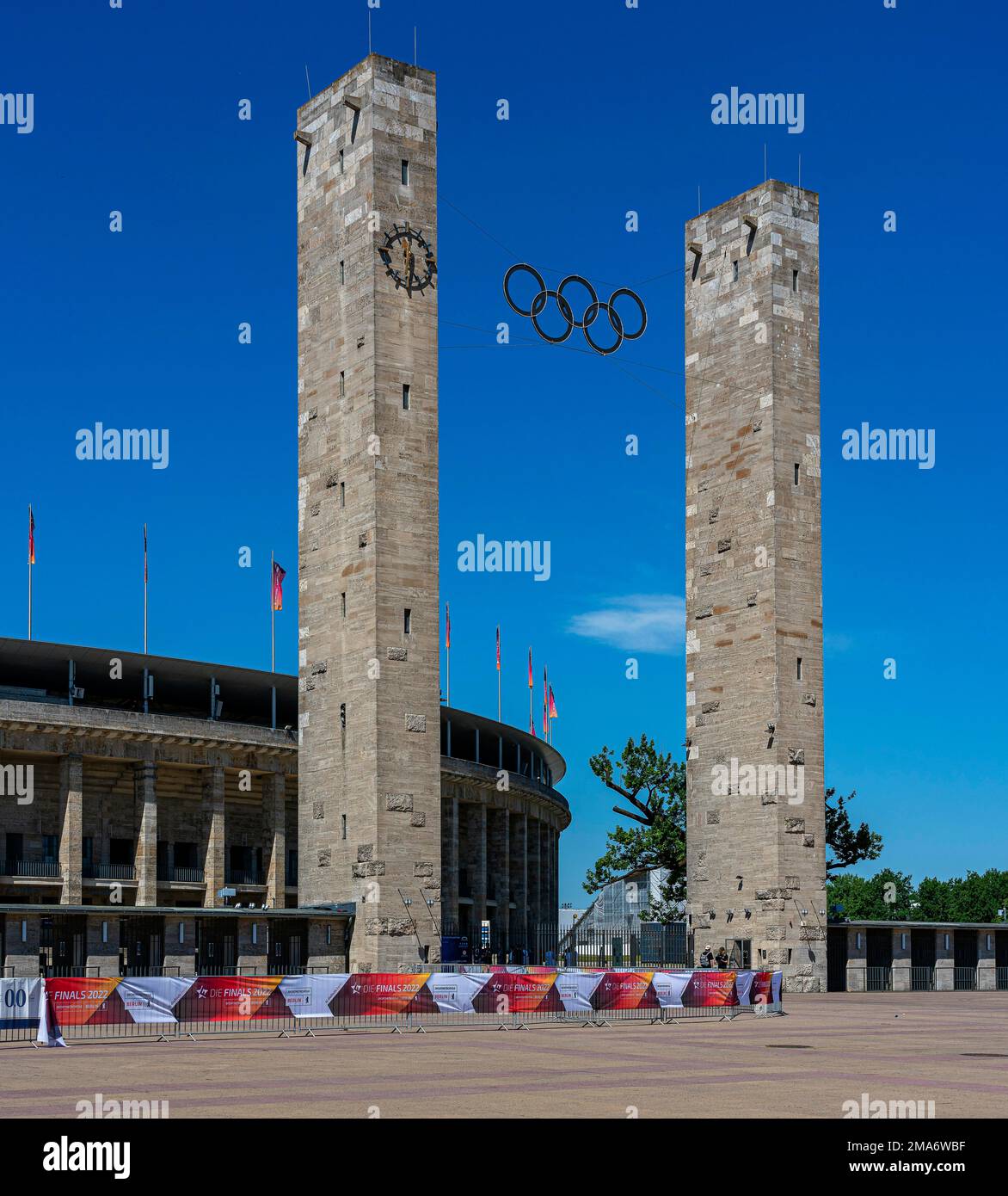 Olympiastadion Berlin, préparation de l'événement final 2022 dans la métropole sportive de Berlin, Allemagne Banque D'Images