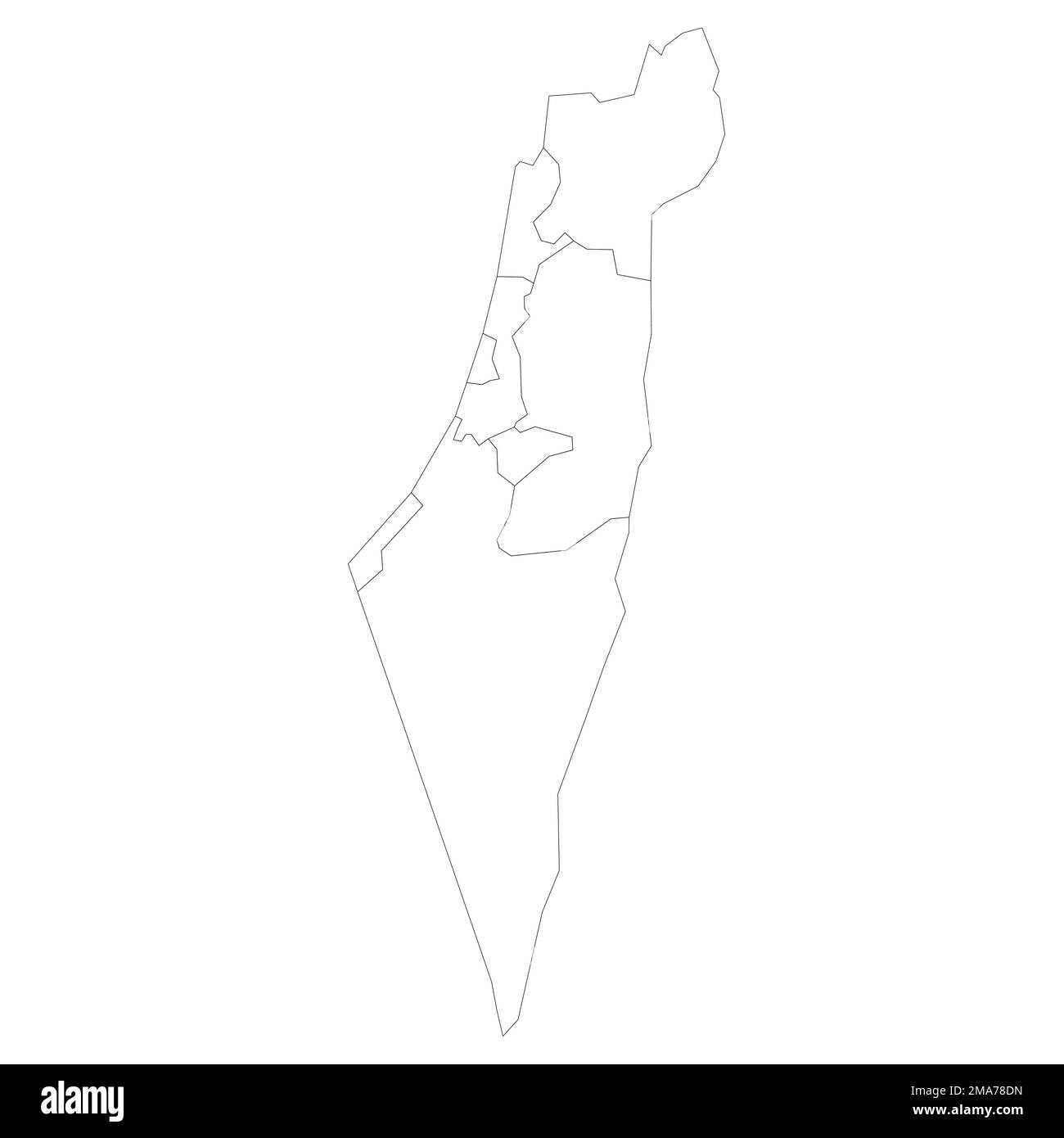 Israël carte politique des divisions administratives Illustration de Vecteur