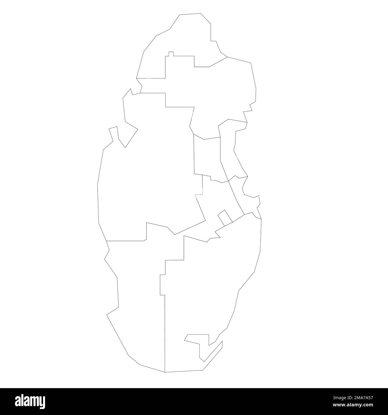 Qatar carte politique des divisions administratives Illustration de Vecteur