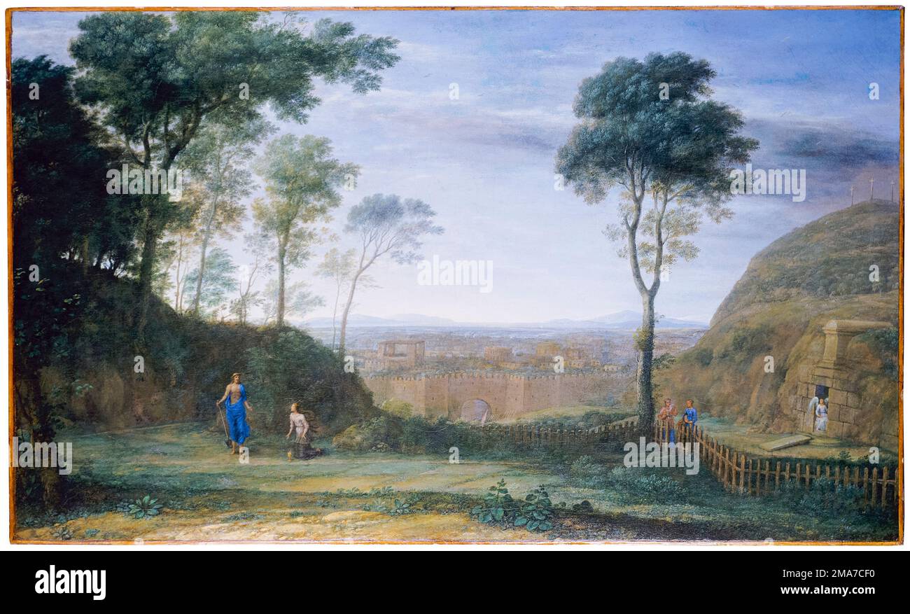 Claude Lorrain, Christ apparaît devant Marie Magdalene (Noli me tangere), peint à l'huile sur toile, 1681 Banque D'Images