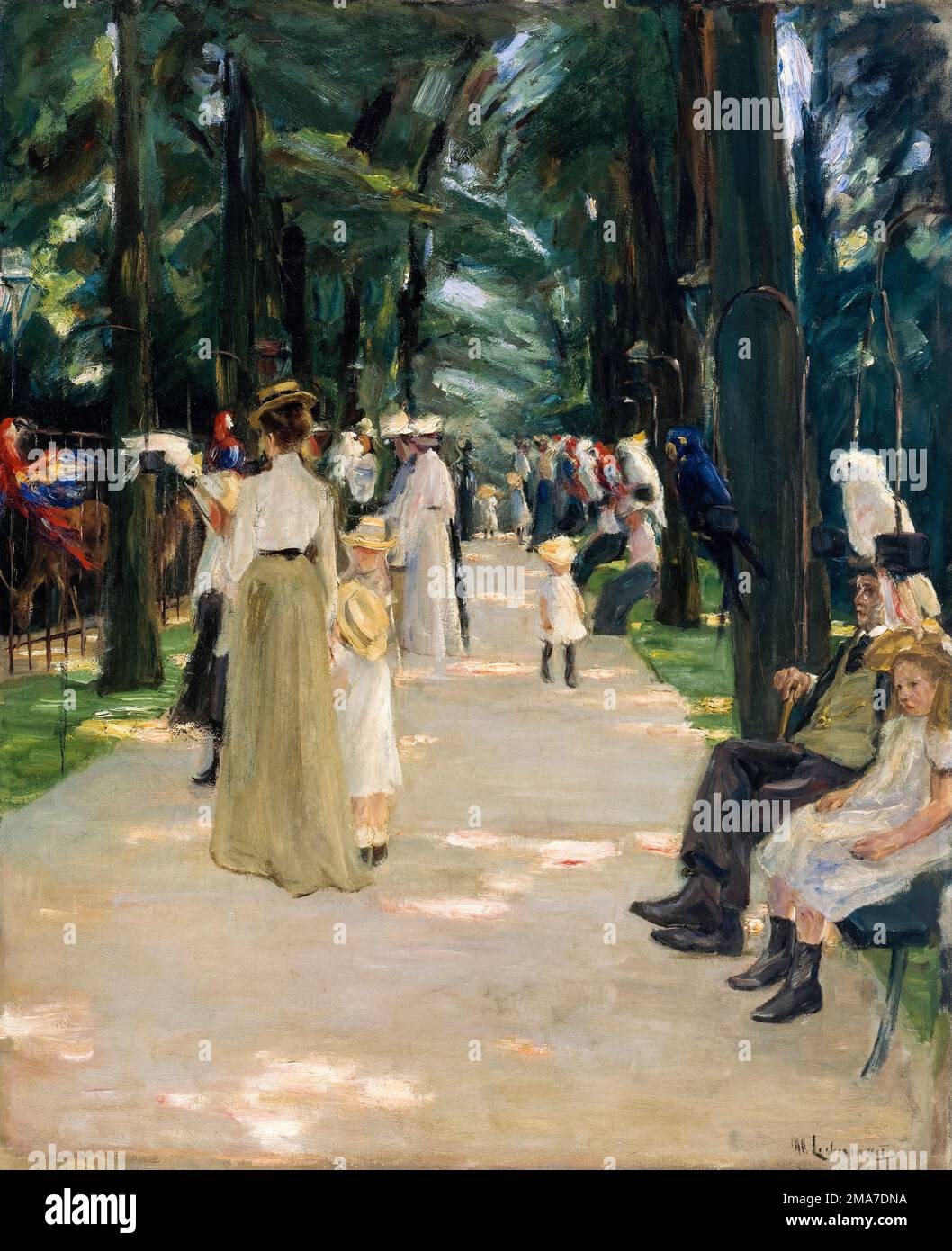 Max Liebermann, boulevard des perroquets, (Parrot Alley), peinture à l'huile sur toile, 1902 Banque D'Images