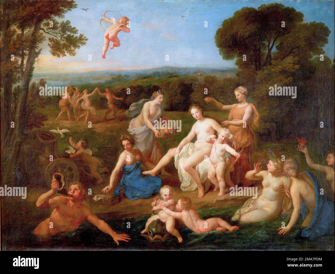 Bon Boullogne peinture, les toilettes de Vénus, peinture à l'huile sur toile, vers 1700 Banque D'Images