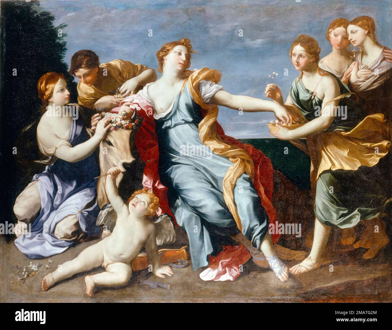 Guido Reni, le viol d'Europa, peinture à l'huile sur toile, après 1630 Banque D'Images