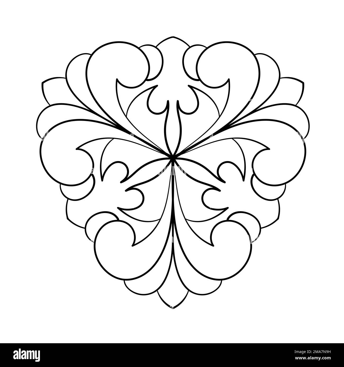 Décoration Mandala. Page de livre de coloriage. T-shirt, carte de vœux, autocollants, tatouages, décorations pour l'aménagement intérieur. Illustration Vectoron blanc backgrou Illustration de Vecteur