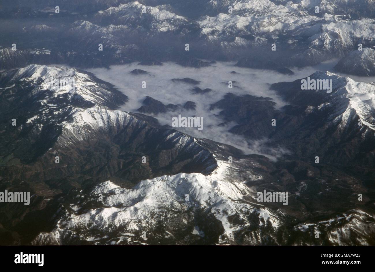 La photographie aérienne des Alpes Banque D'Images