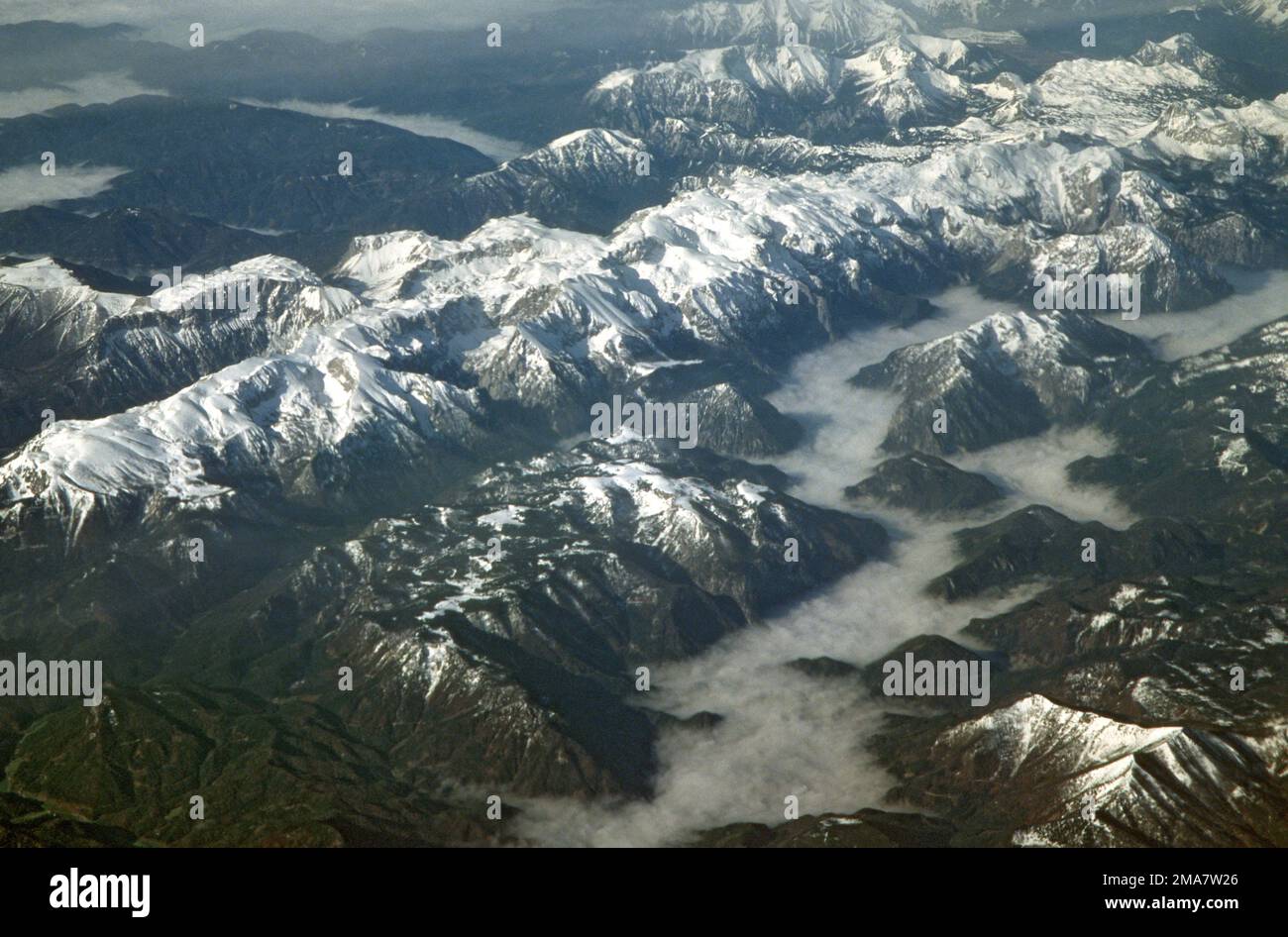 La photographie aérienne des Alpes Banque D'Images