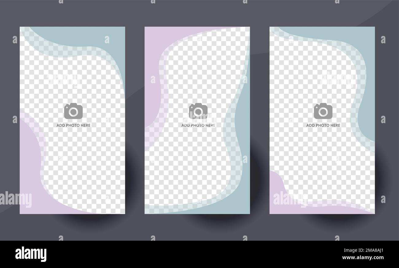 Modèles d'histoires pour les médias sociaux ou les bannières. Modèles verticaux avec un emplacement pour une photo. Illustration vectorielle Illustration de Vecteur