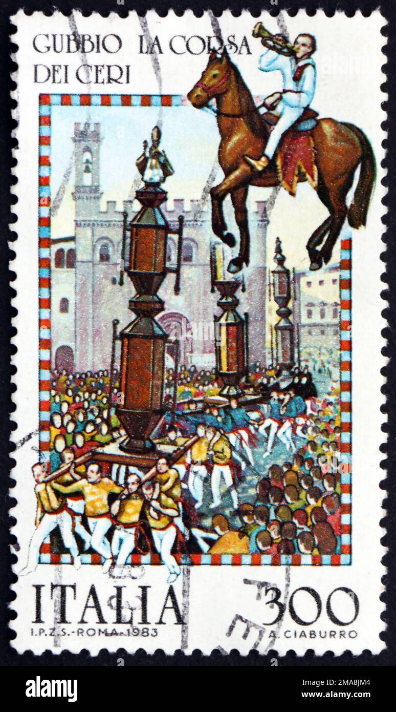 Umbria. GUBBIO, Perugia. Corsa dei Ceri. 2 cartoline d'epoca non viaggiate, circa 1925