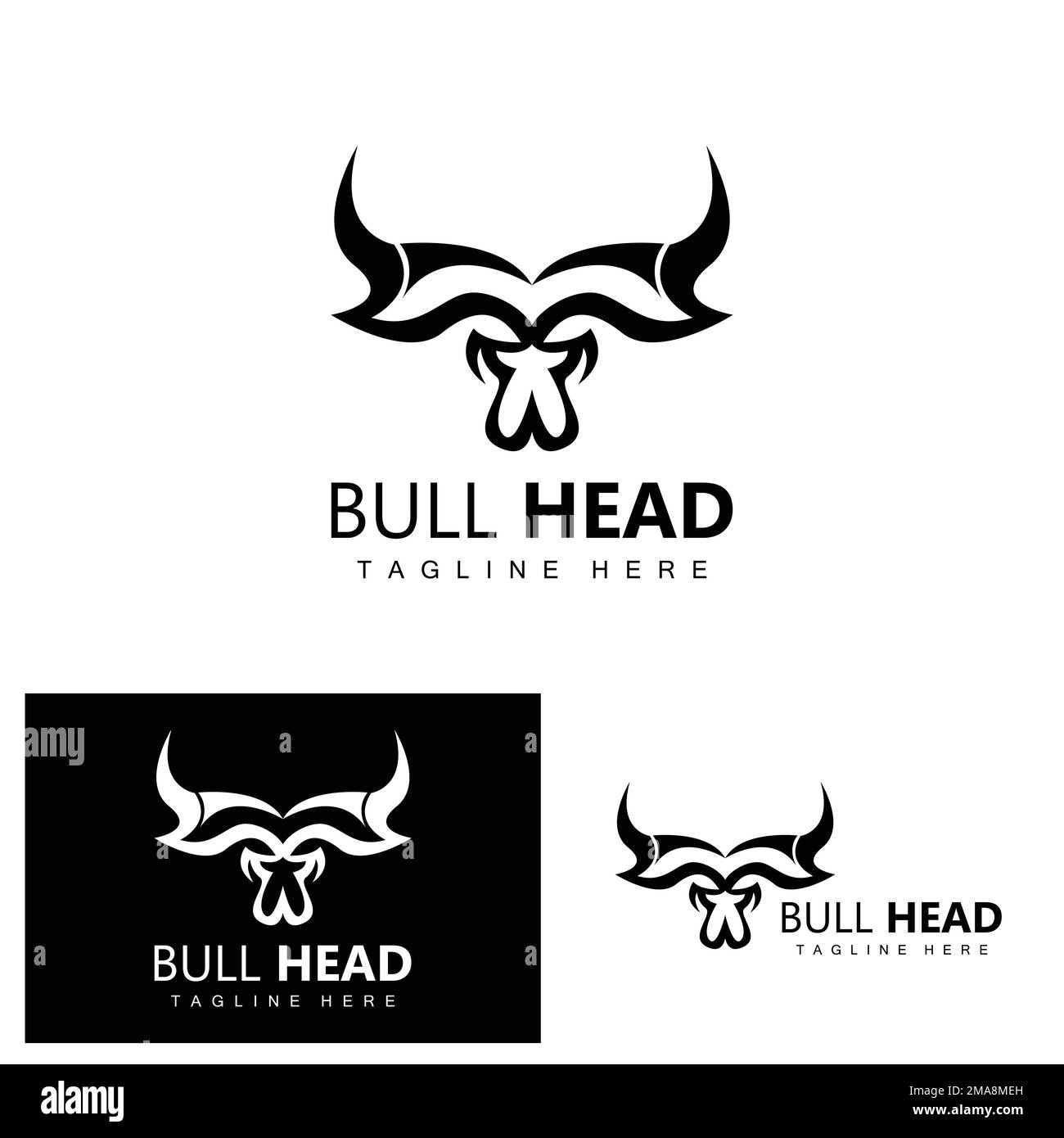 Logo Bull Head, vecteur d'animaux de ferme, illustration du bétail, icône de la marque de l'entreprise Illustration de Vecteur