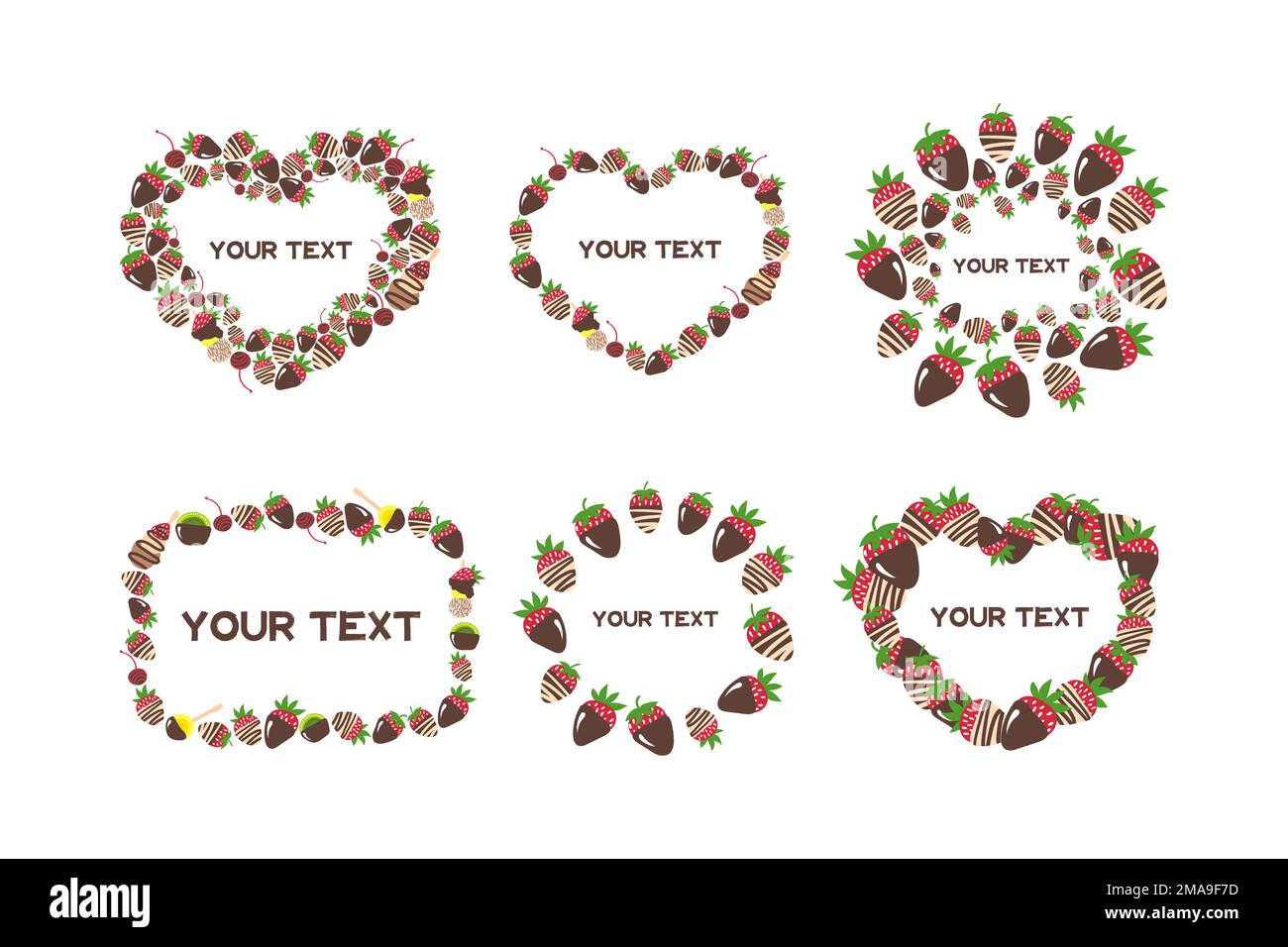 Ensemble de jolies cartes pour anniversaire Illustration de Vecteur