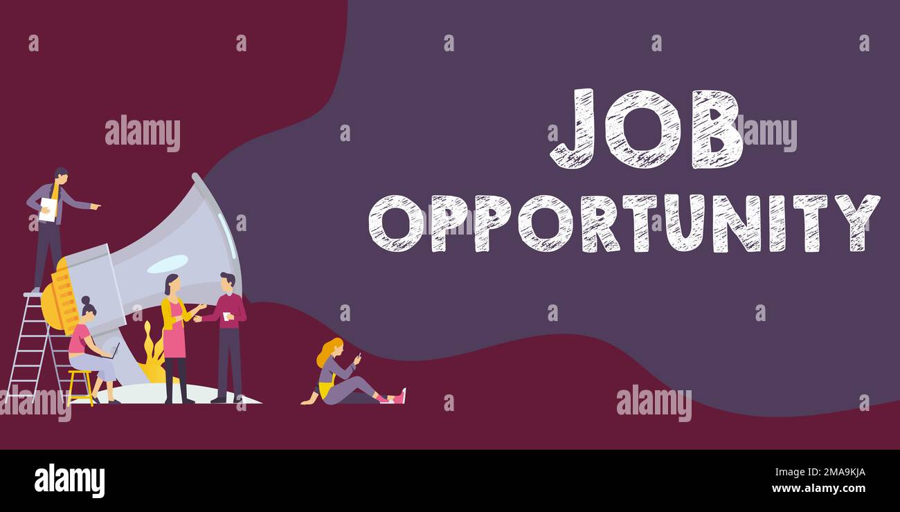 Rédaction affichant le texte opportunité d'emploi. Concept signifiant une opportunité d'emploi ou la chance d'obtenir un emploi Banque D'Images