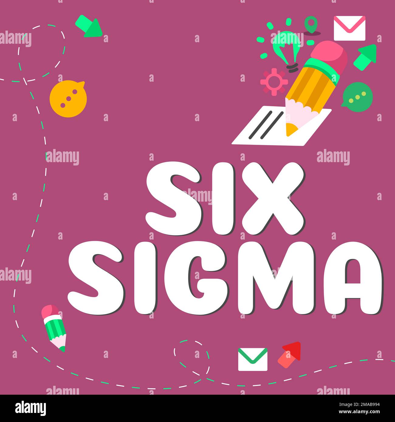 Affiche six Sigma. Techniques de gestion de concept Internet pour améliorer les processus d'affaires Banque D'Images