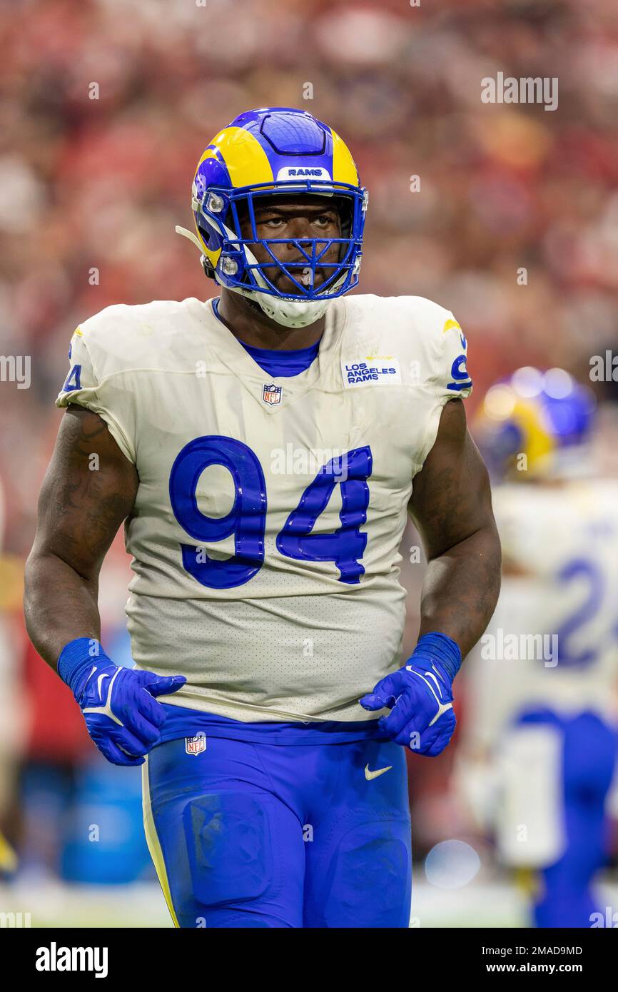 Defensive tackle (94) A'Shawn Robinson of the Los Angeles Rams against the Arizona Cardinals in an NFL football game, Sunday, Sept. 25, 2022, in Glendale, AZ. Rams won 20-12. (AP Photo/Jeff Lewis) Banque D'Images