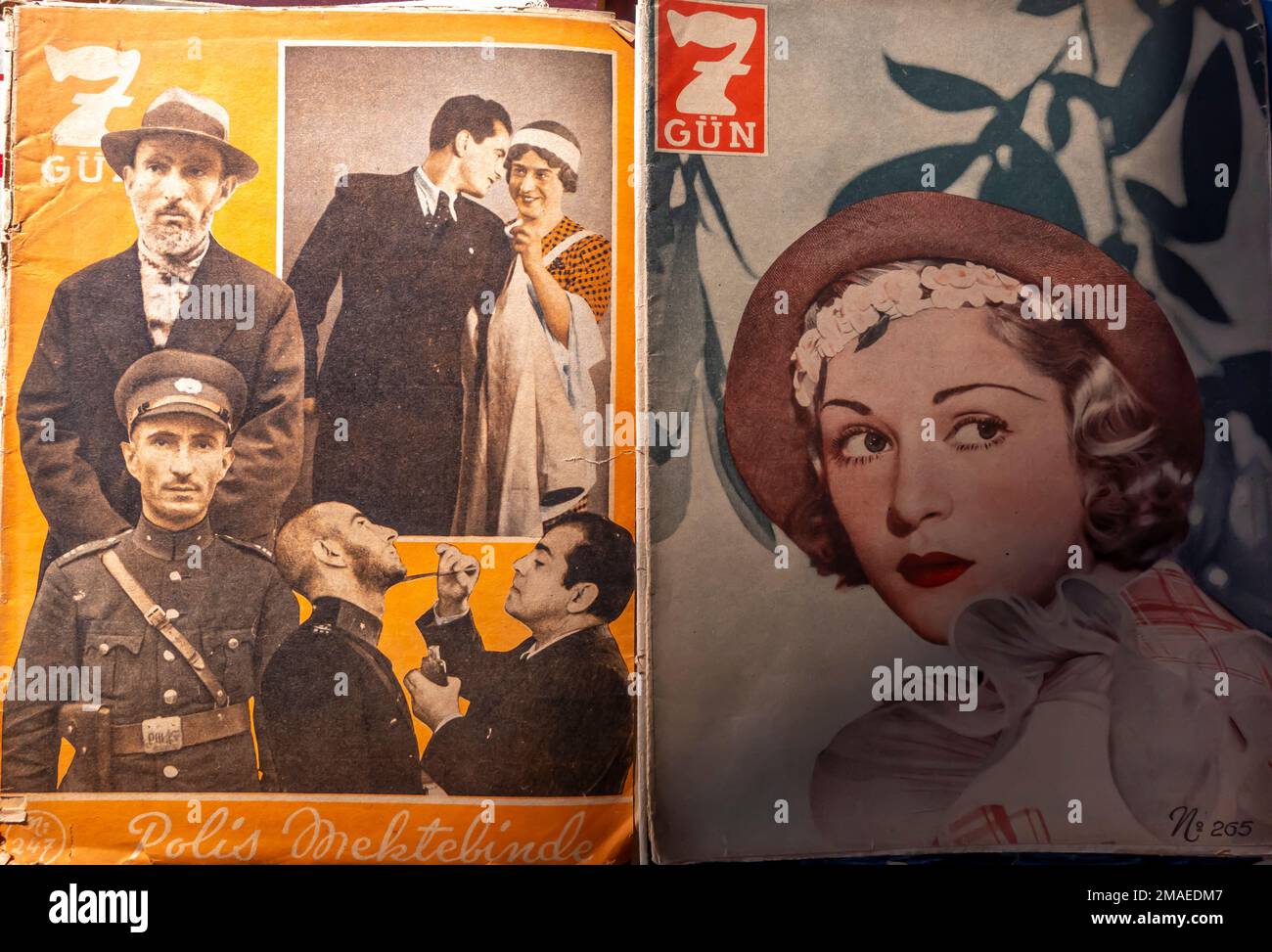 7 Gün Dergisi, magazine turc couvre 1938 Banque D'Images