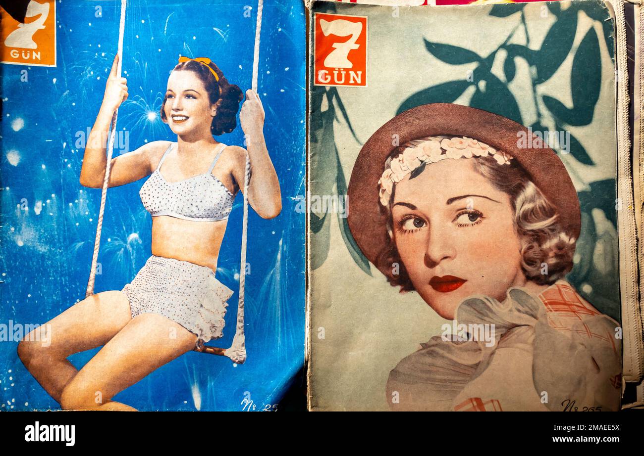 7Gun couvertures de magazine turc vintage Banque D'Images
