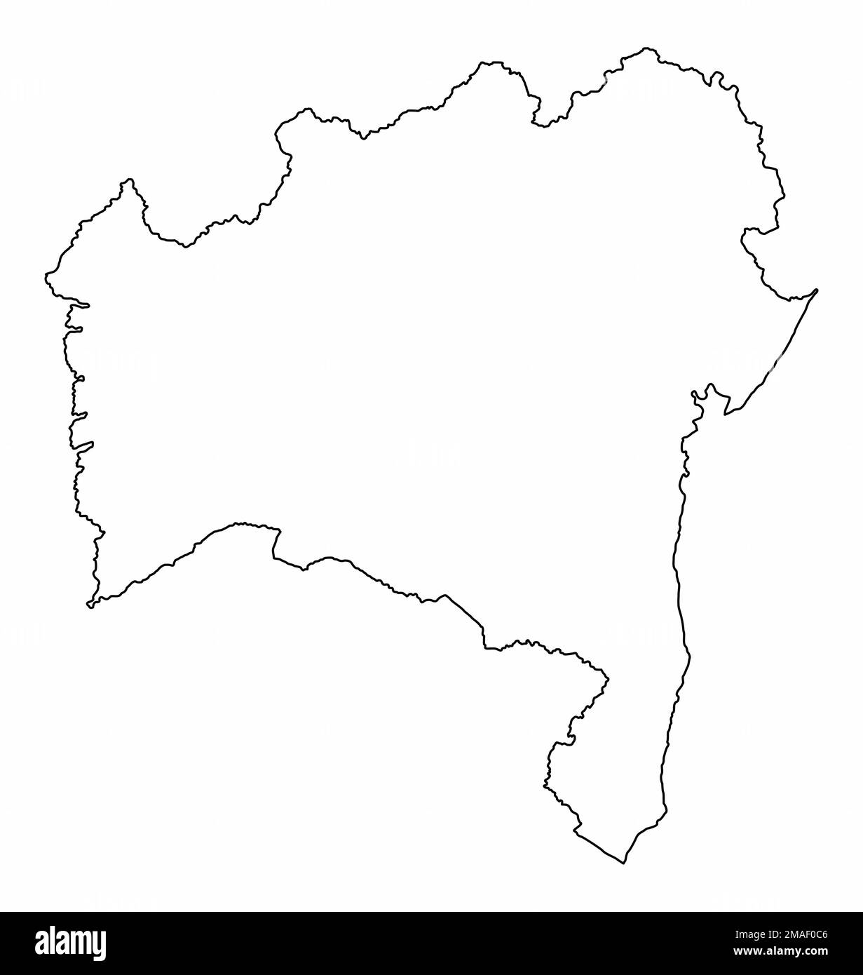 Carte de contour de l'État de Bahia isolée sur fond blanc, Brésil Illustration de Vecteur