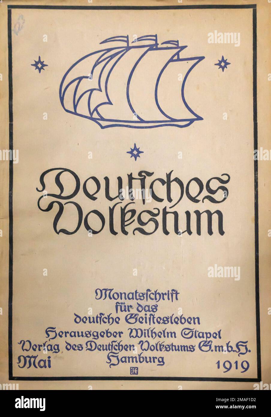 'Deutsches Volkstum' (identité allemande) magune, page de garde, éditeur: Wilhelm Stapel, Hambourg, May1919 Banque D'Images