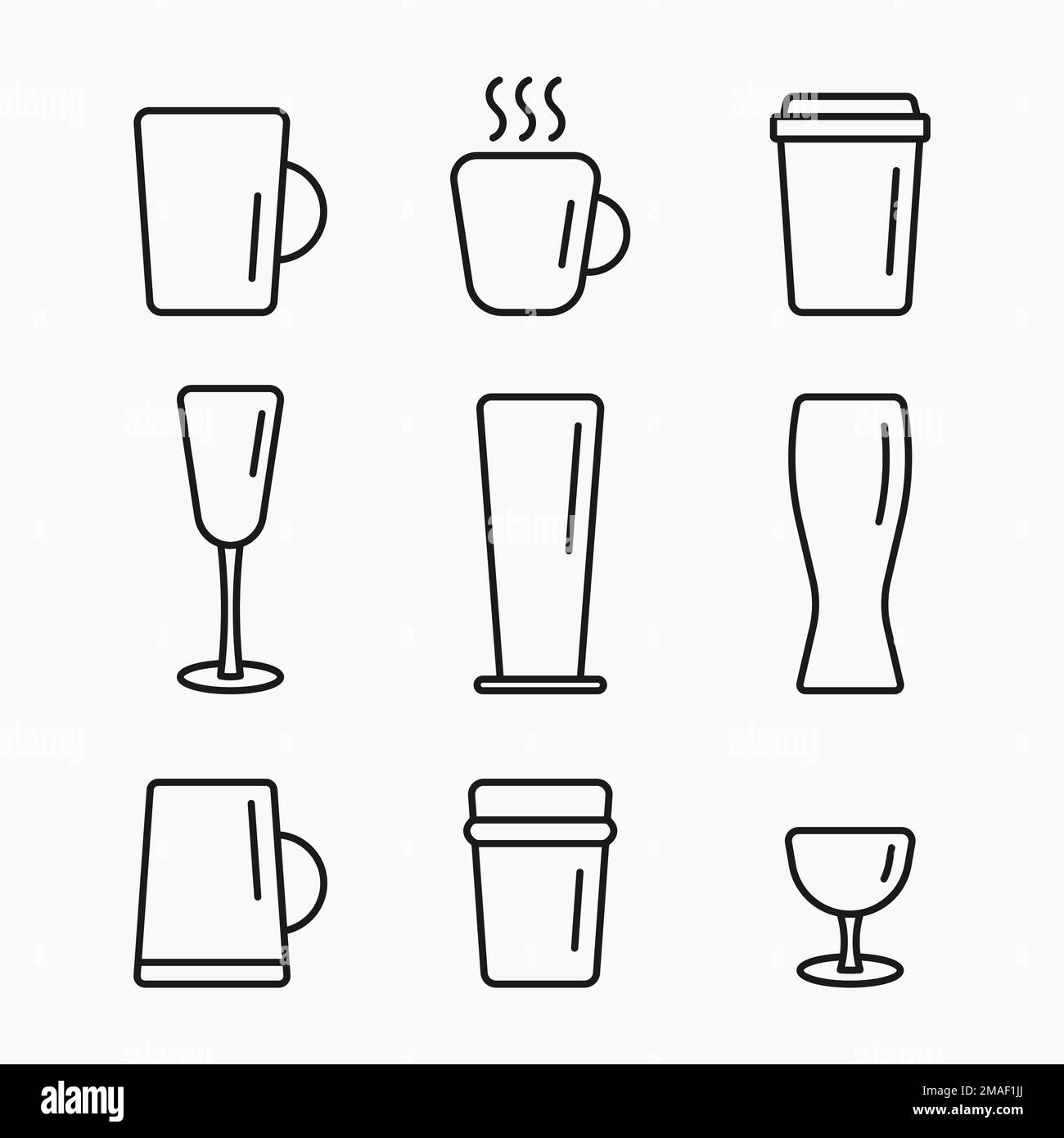 café thé bière ligne de verre icône ensemble vecteur plat illustration Illustration de Vecteur café thé bière ligne de verre icône ensemble vecteur plat illustration Illustration de Vecteur