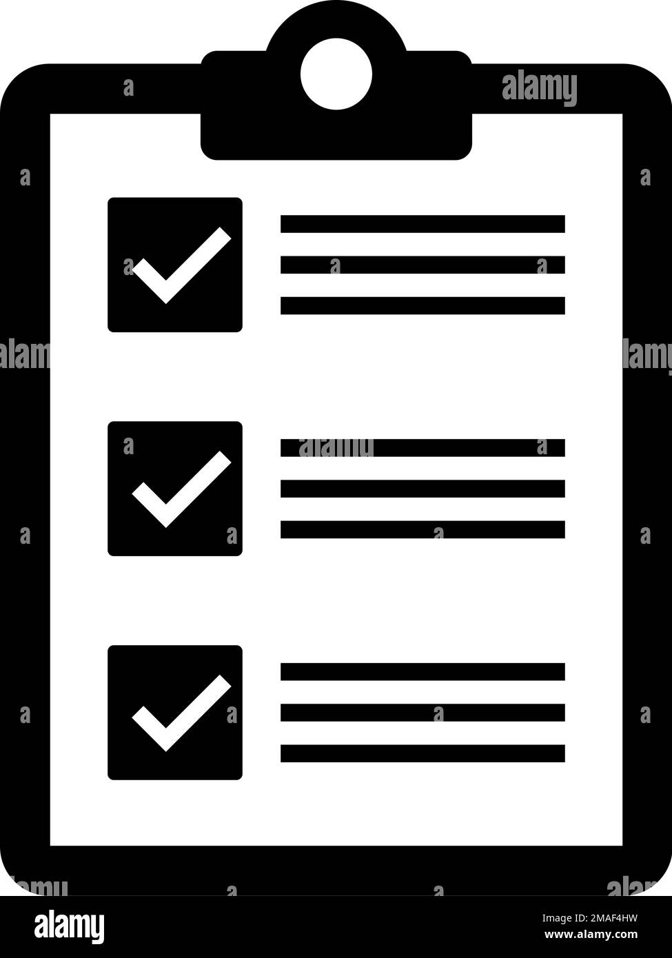 Icône de la liste de vérification et de la silhouette du presse- Tâche et enquête. Vecteur modifiable. Illustration de Vecteur