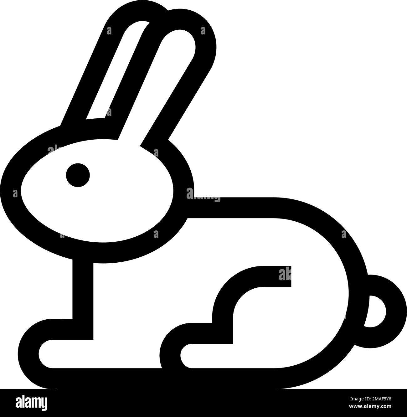 Adorable icône de lapin assis. Signe de zodiaque de lapin. Vecteur modifiable. Illustration de Vecteur