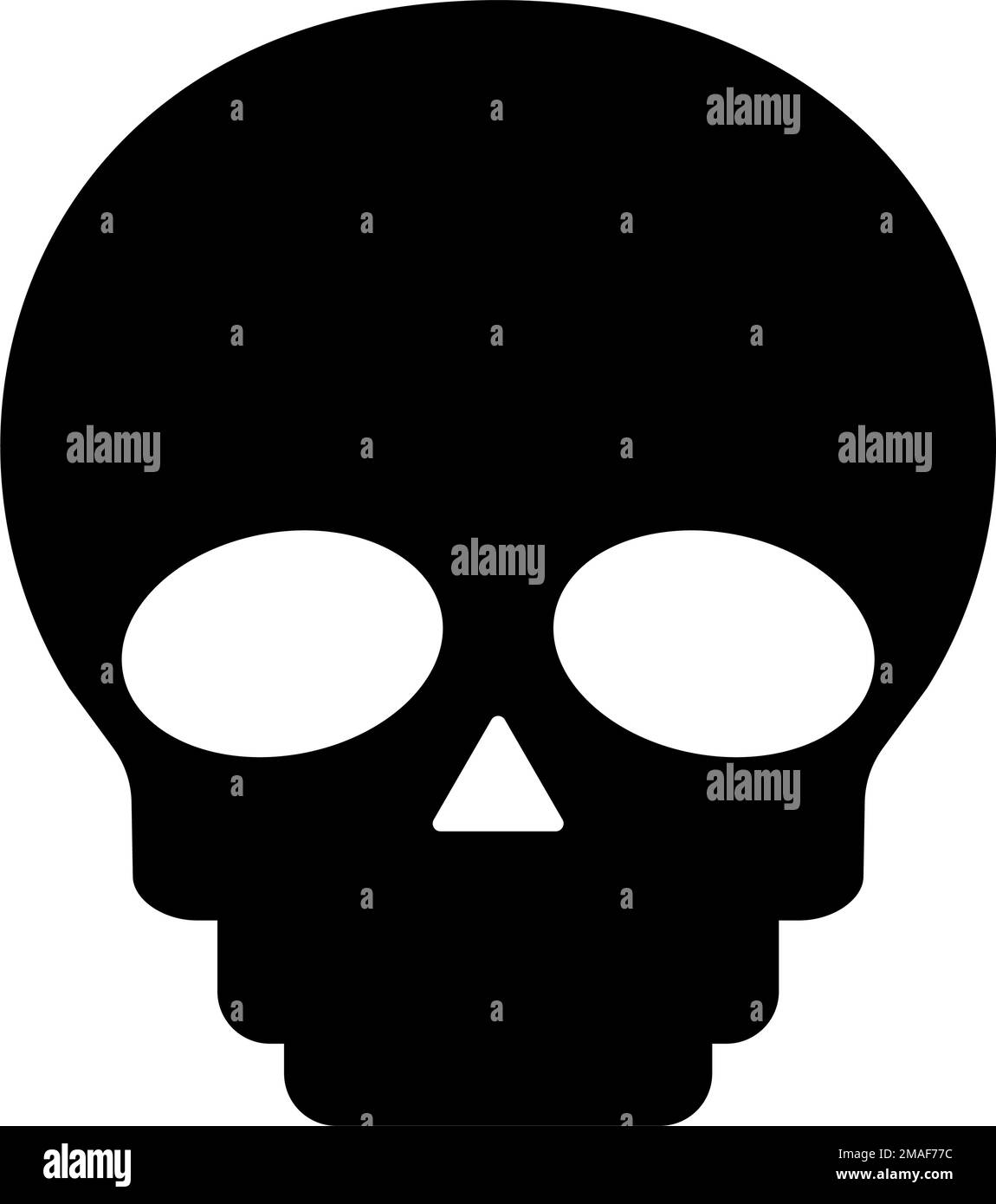 Icône de silhouette du crâne. Squelette. Vecteur modifiable. Illustration de Vecteur