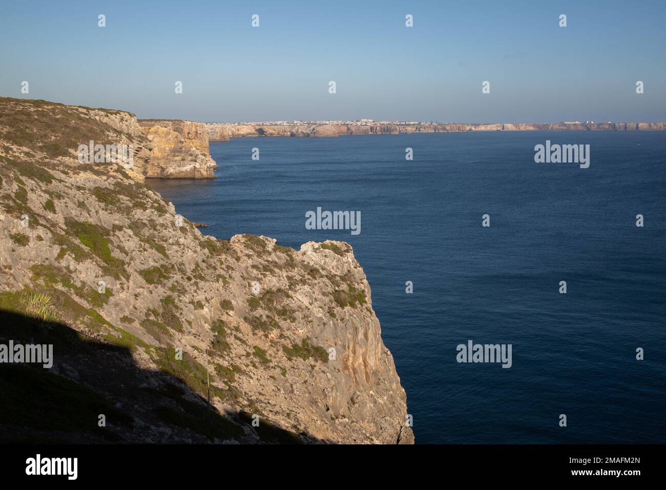 Falaises près du fort de Belixe, cap St Vincents ; Algarve ; Portugal Banque D'Images