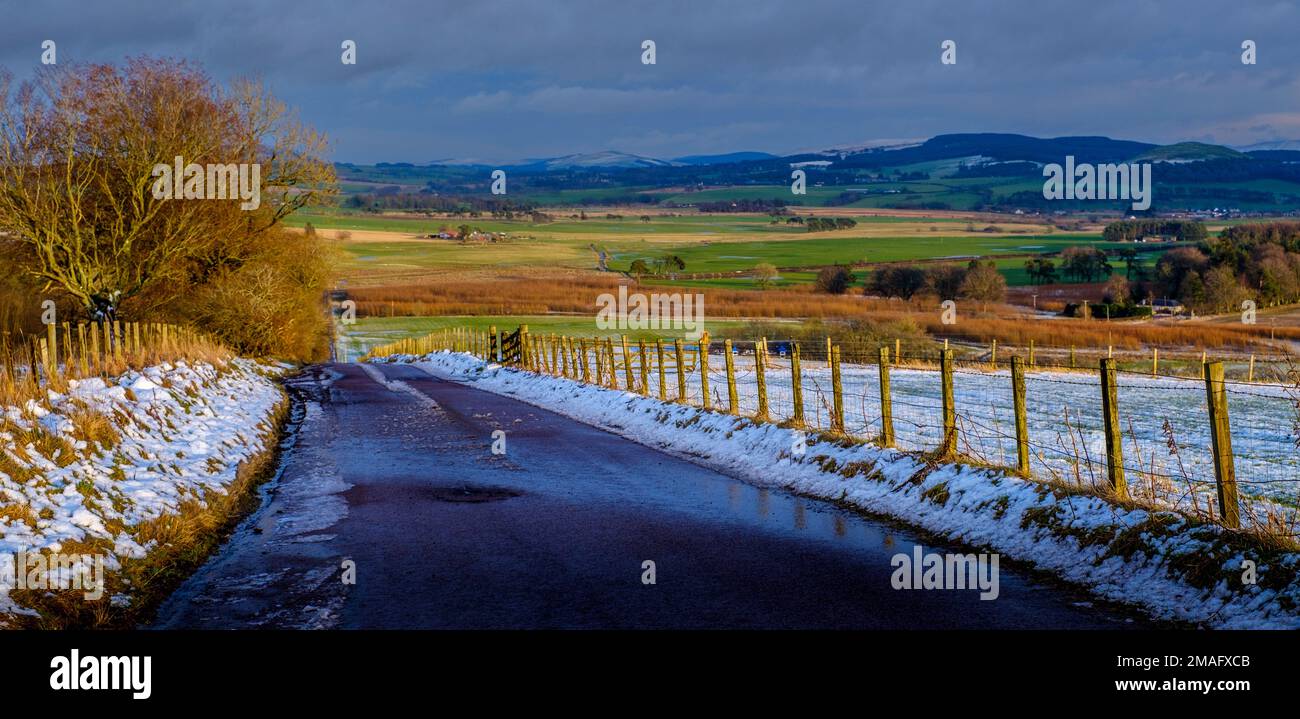 Un paysage d'hiver rural près du village de Carmichael dans le sud du Lanarkshire, en Écosse Banque D'Images
