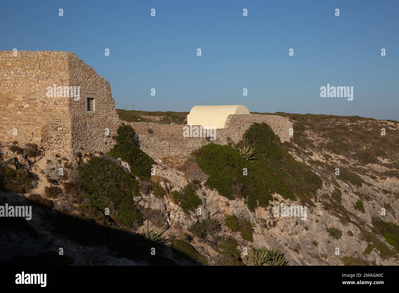 Fort de Belixe, cap St Vincents ; Algarve ; Portugal Banque D'Images